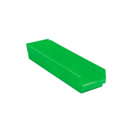 Quantum Storage Systems Nesting Storage Shelf Bin, Plastic, 6-5/8 in W in x 23-5/8 in D in x 4 in H, Green, PK6 QSB106GN
